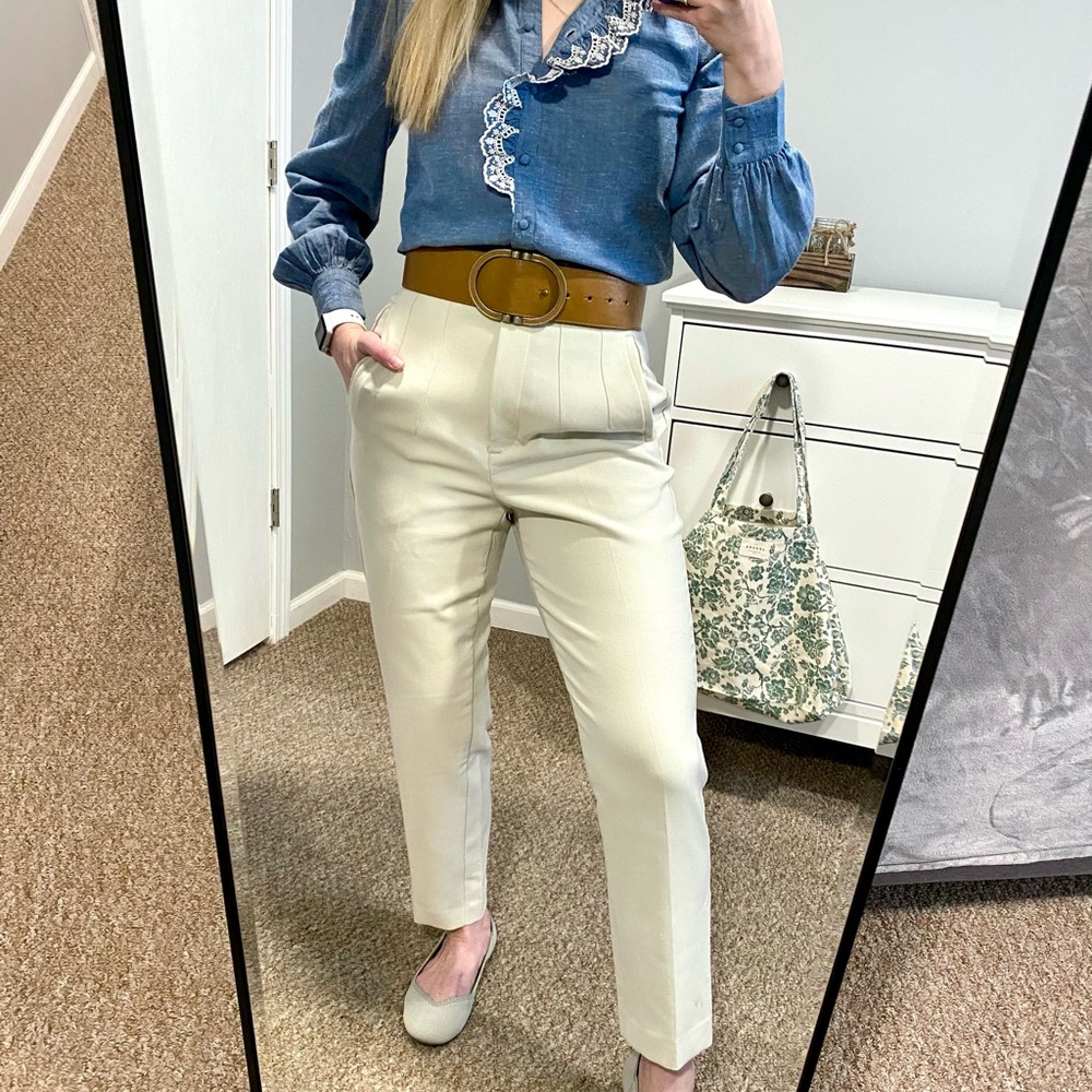 Zara High Waisted Bone Pants